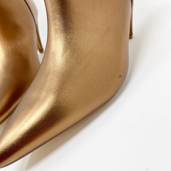 JF J. Ferrar Womens Gold Vegan Leather Slip on Mid Calf Boots Size 10 - Picture 4 of 11